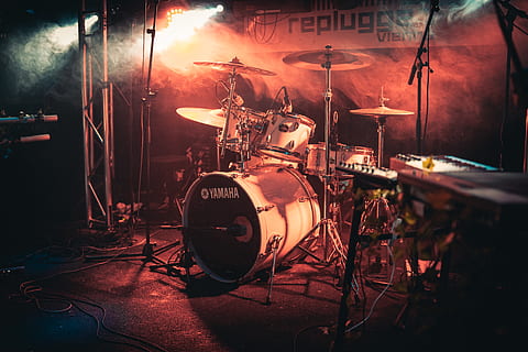 white Yamaha drum set, music, arts culture and entertainment HD wallpaper