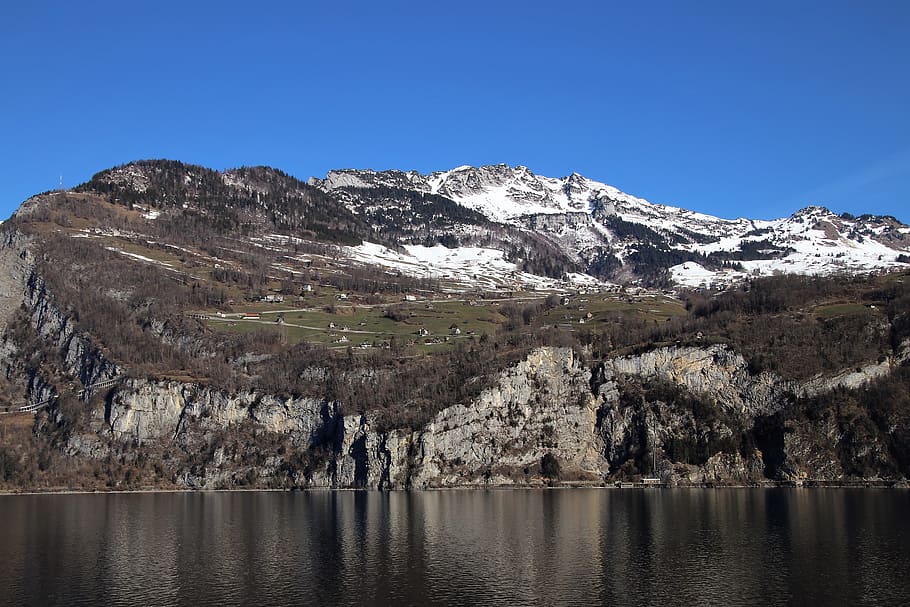 array, mountains, rocks, lake, panorama, alpine, the height of the HD wallpaper
