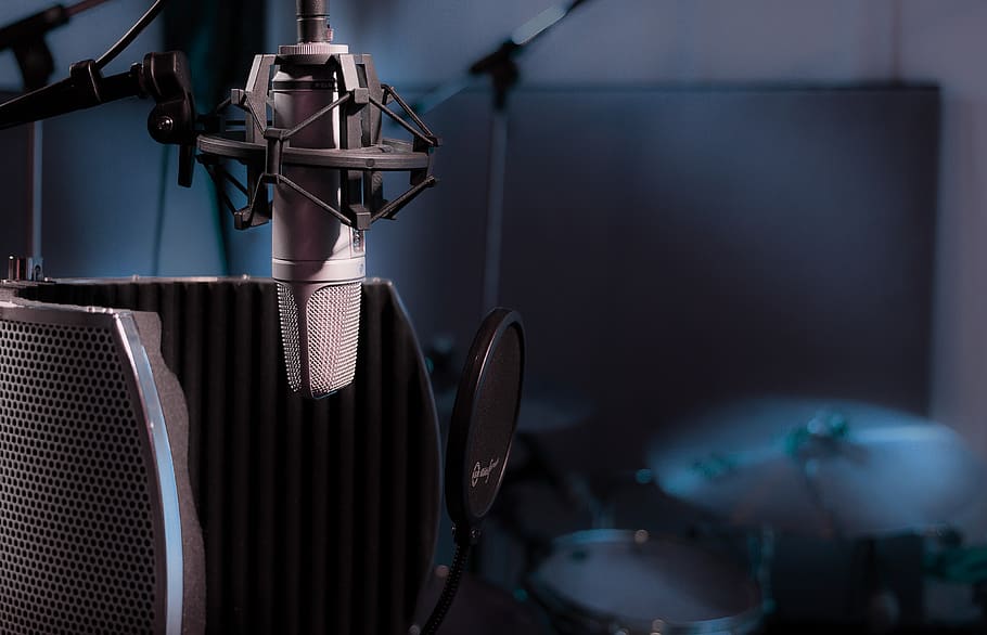 studio, micro, microphone, singing, studio recording, music, HD wallpaper