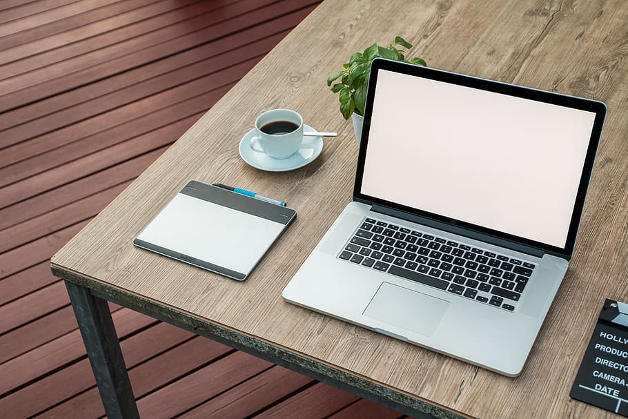 Macbook Pro, apple, coffee, cup, desk, keyboard, laptop, mug HD wallpaper