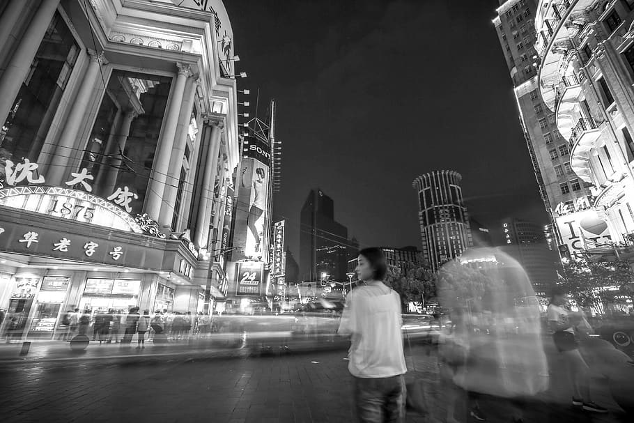 china, shanghai, architecture, building exterior, real people HD wallpaper