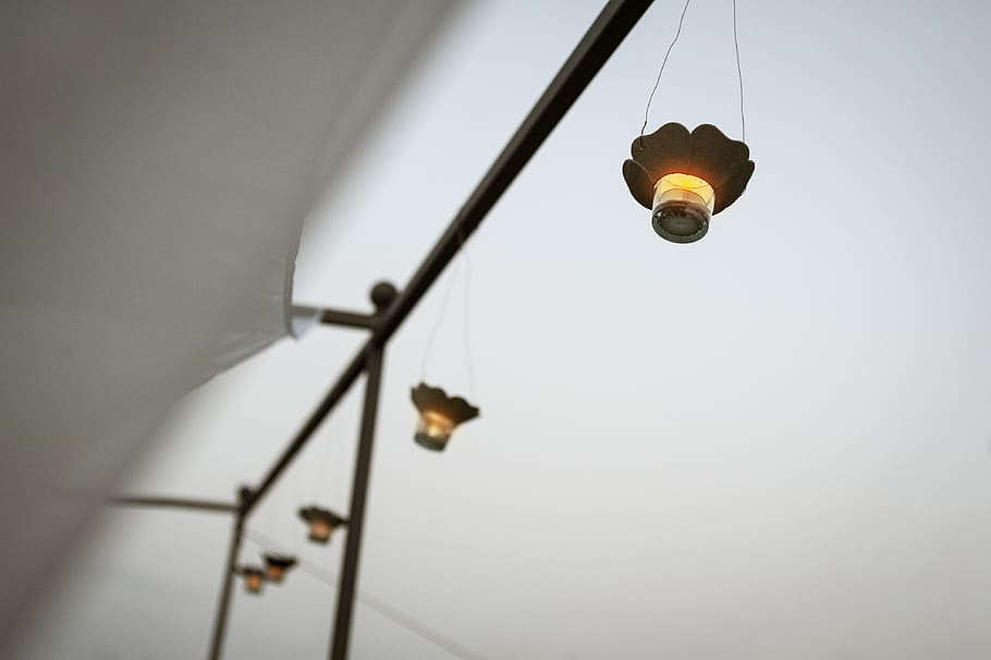 light, candle, candlelight, night, sky, lantern, hanging, outdoor HD wallpaper