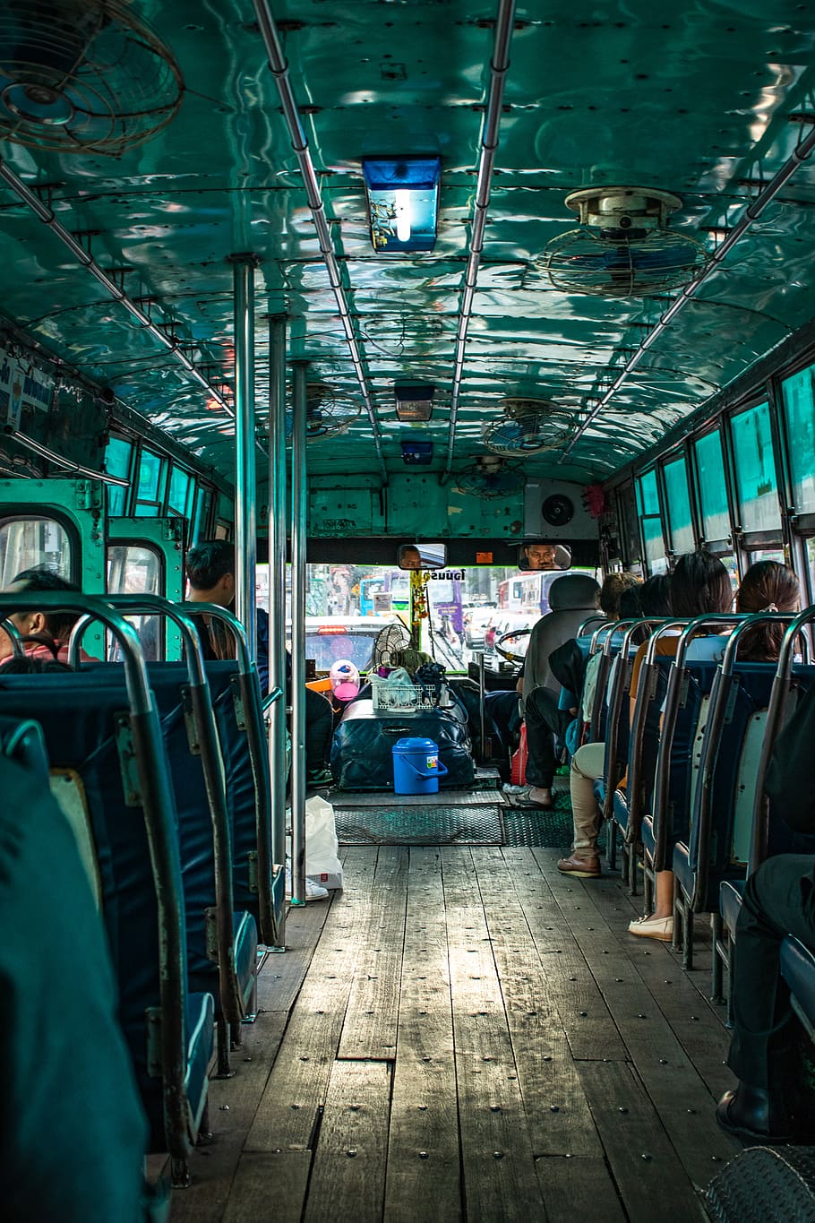 people sitting inside vehicle, group of people, mode of transportation HD wallpaper