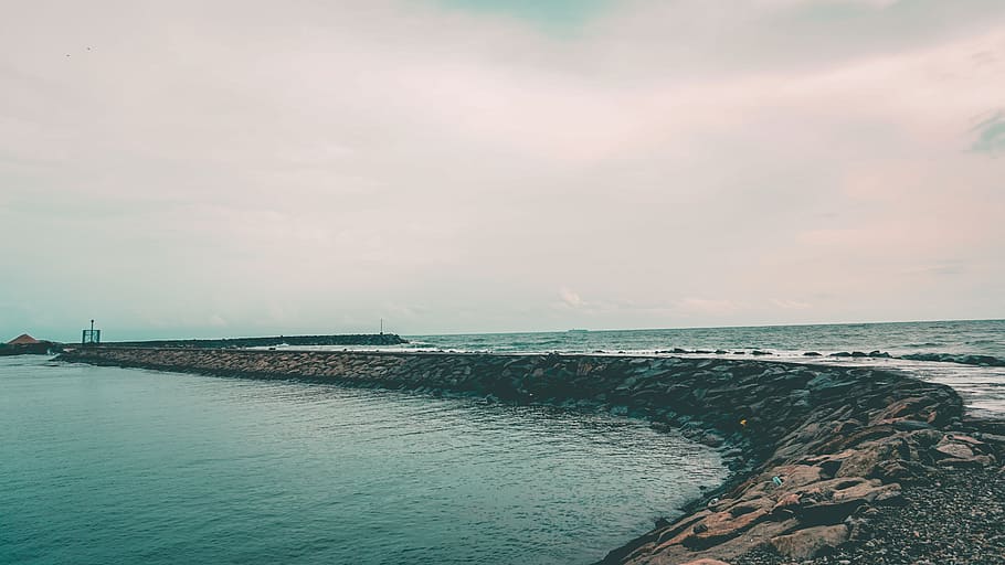 sea, seashore, path, water, sky, scenics - nature, beauty in nature HD wallpaper