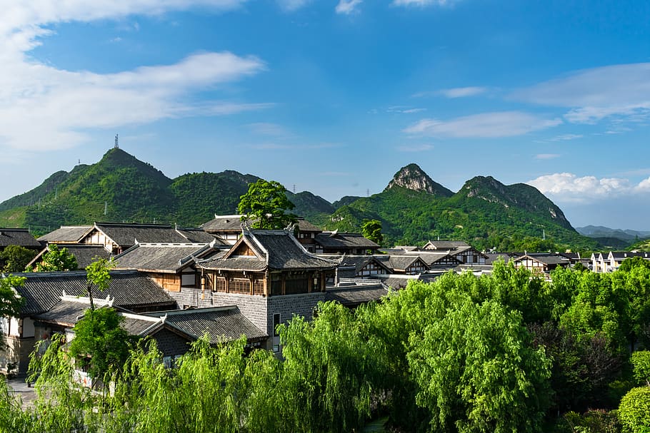 guiyang, qingyan ancient town, huaxi, mountain, green mountain, HD wallpaper