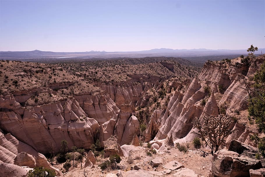 aerial photography of mountain, nature, outdoors, tent rocks, HD wallpaper