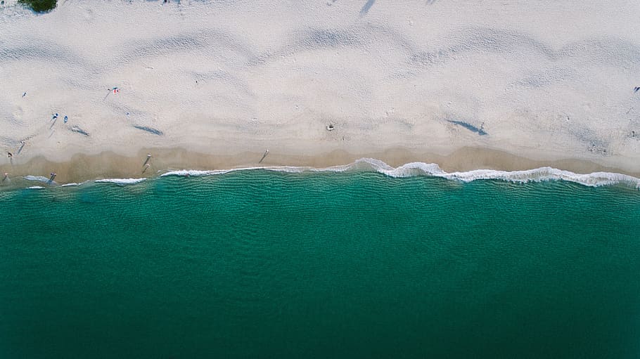 sea, ocean, beach, summer, aerial, people, vacation, man, woman HD wallpaper