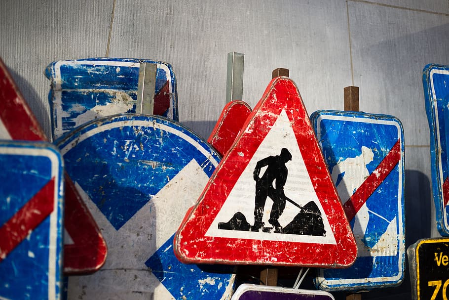 construction, work, worker, maintenance, site, sign, road, street HD wallpaper