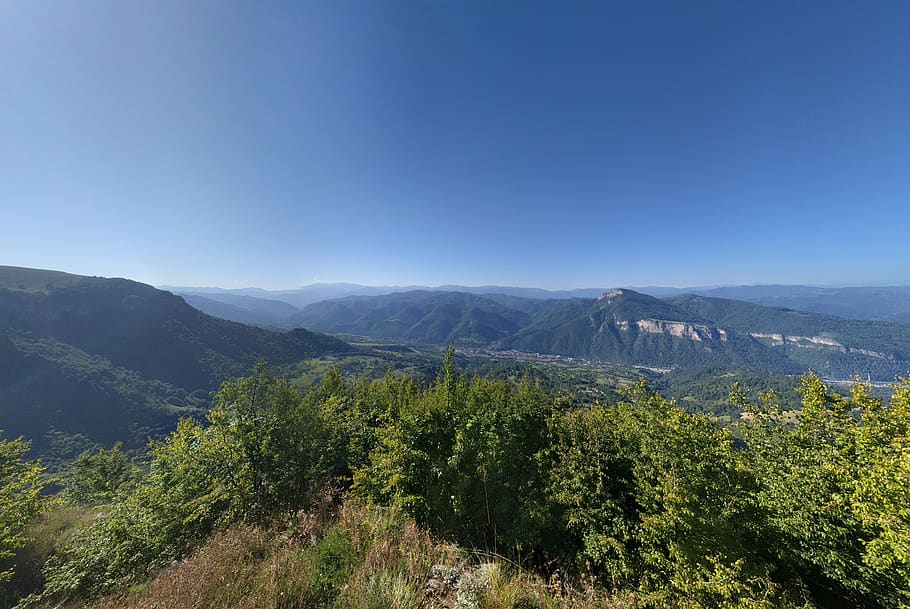 blue, sky, mountain, high, green, scenics - nature, beauty in nature HD wallpaper