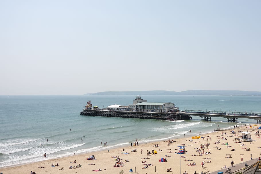 Bournemouth Pier, beach, blue, england, happiness, happy, holiday, HD wallpaper