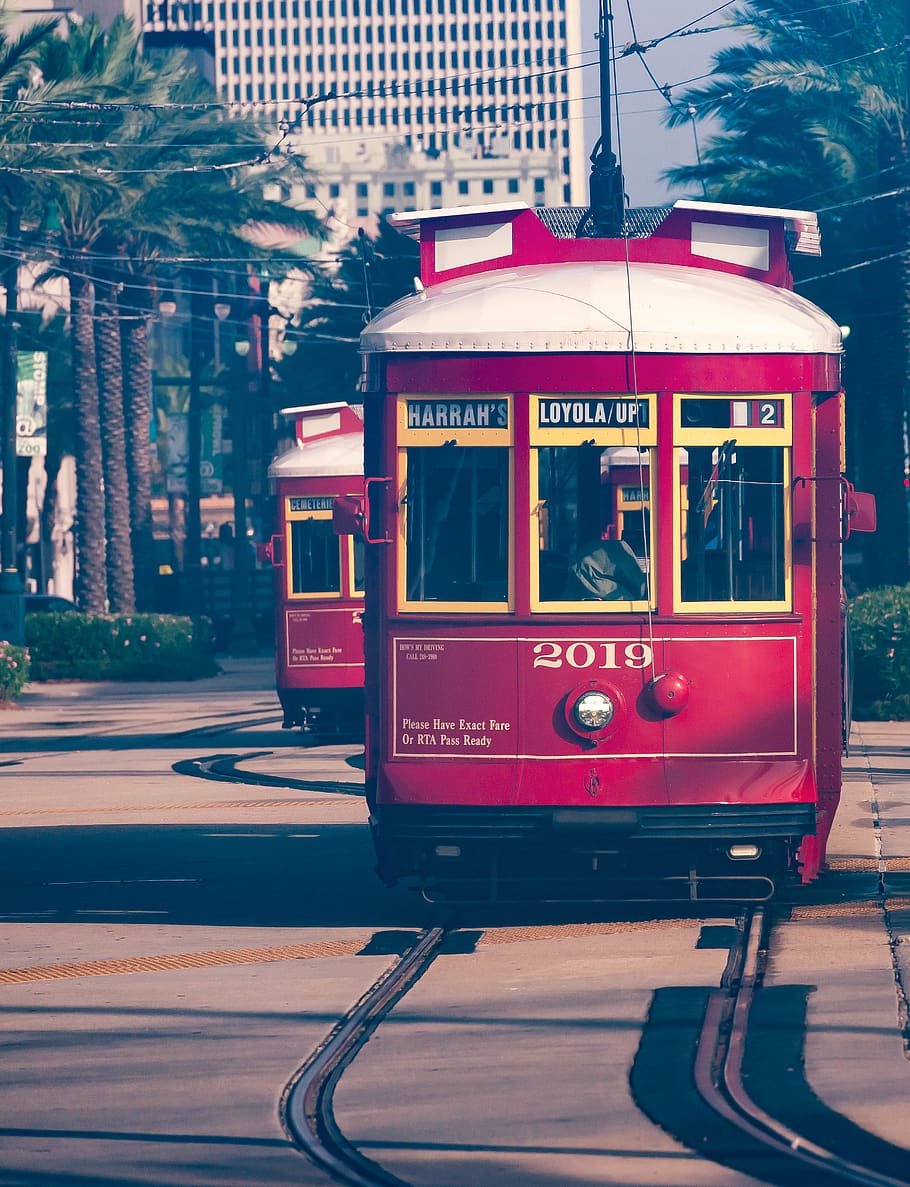 vehicle, transportation, train, cable car, new orleans, trolley, HD wallpaper