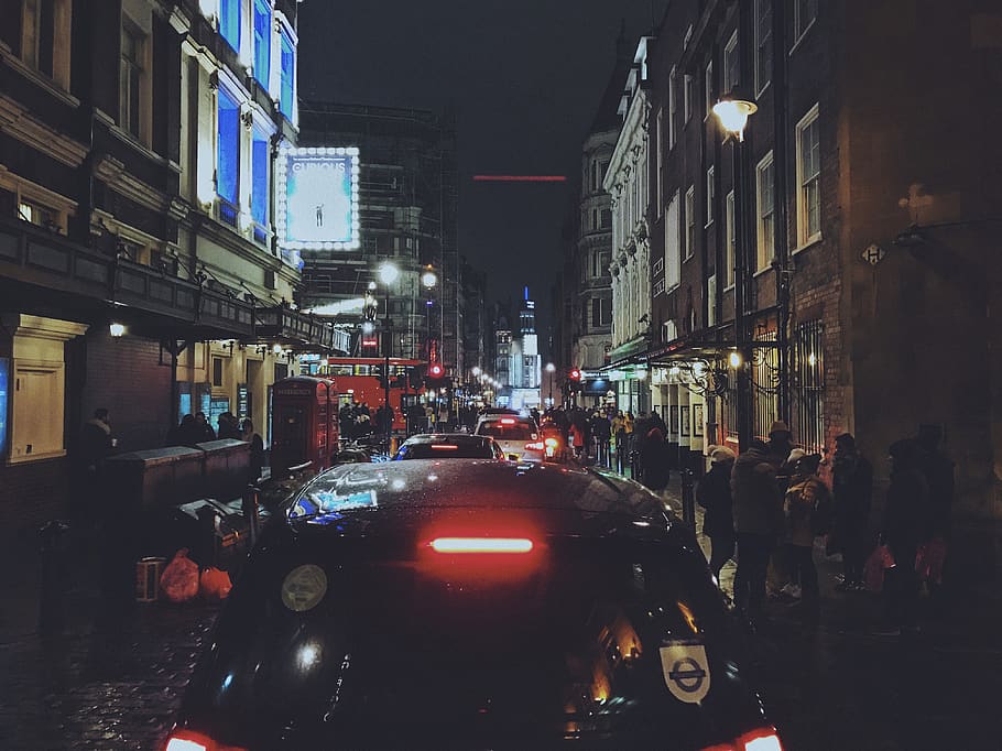 london, united kingdom, theatre, city, cab, black cab, west end, HD wallpaper