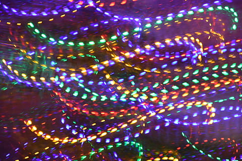 assorted-color LED strips, light, laser, neon, lighting, purple HD wallpaper