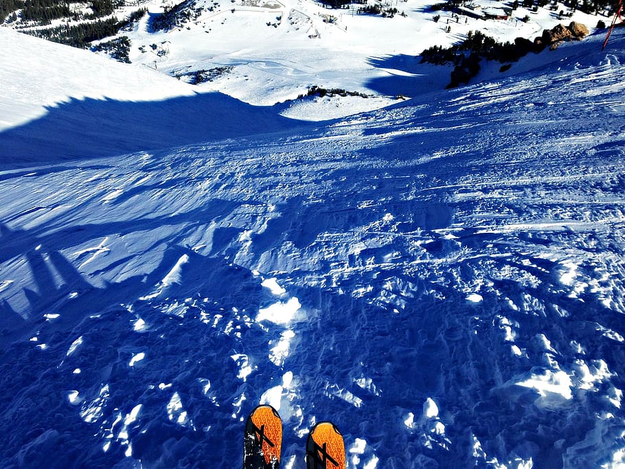 ski, skiing, mountain, snow, outdoors, adventure, cold, landscape HD wallpaper