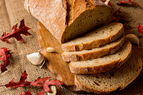 eating, loaf, breakfast, wheat, baked, cut, bakery, healthy HD wallpaper
