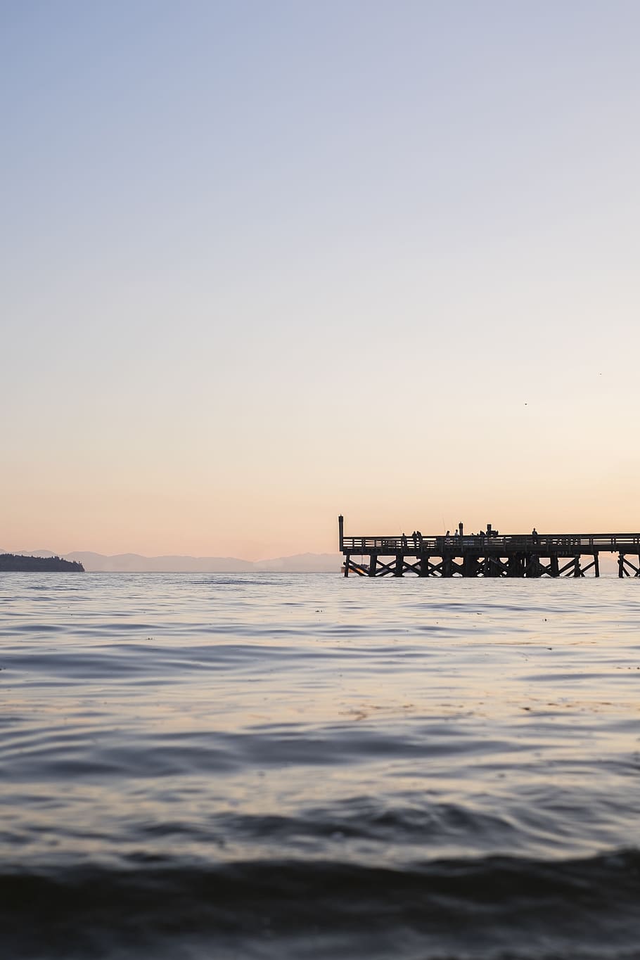 dock silhouette during golden hour, waterfront, pier, ocean, sky HD wallpaper