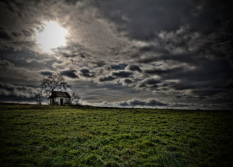 landscape, sun, nature, sky, clouds, abendstimmung, mood, evening sky HD wallpaper