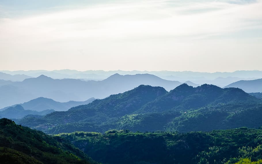 mountain, landscape, green, mist, china, sky, scenics - nature, HD wallpaper