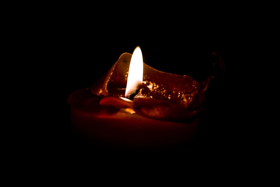 candle, light, fire, burning, macro, red, dark, flame, heat - temperature HD wallpaper