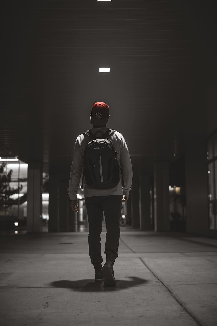 man walking on paved road, one person, full length, illuminated HD wallpaper
