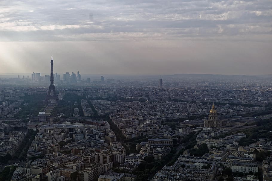 paris, france, tour maine montparnasse, sky, cloud, light, invalides, HD wallpaper