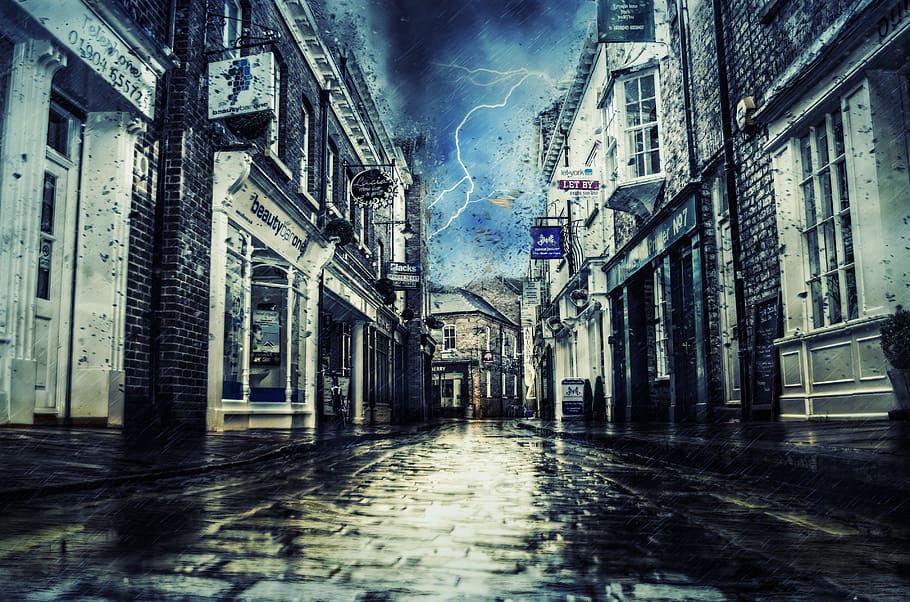 storm, rain, lightning, thunderstorm, weather, destruction HD wallpaper