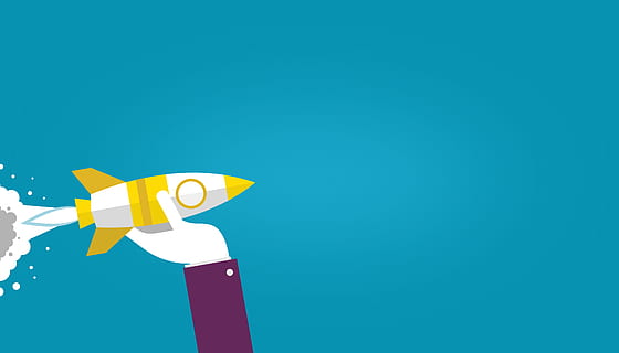 Arm Throwing Rocket - Start-Up Growth Concept - With Copyspace HD wallpaper
