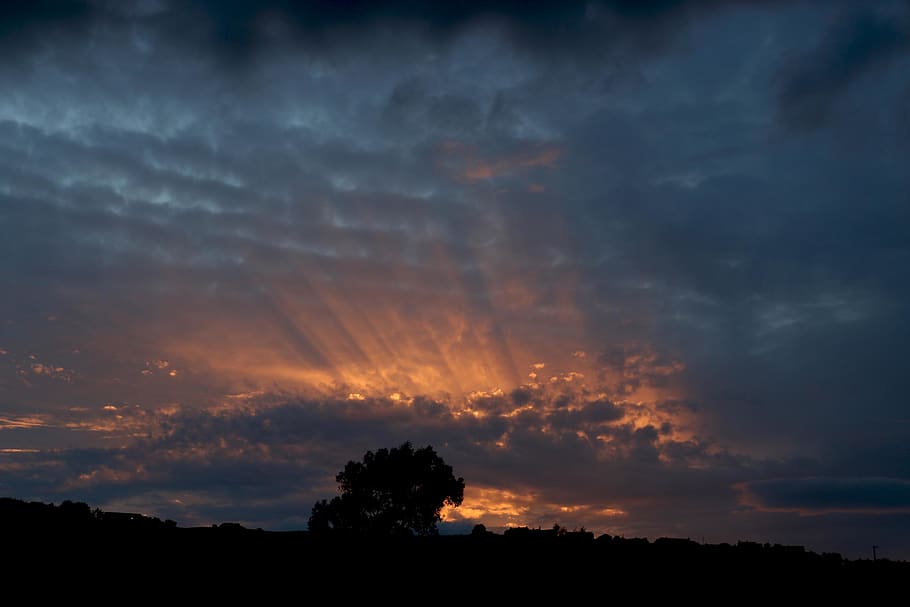 sky, cloud - sky, beauty in nature, silhouette, scenics - nature HD wallpaper