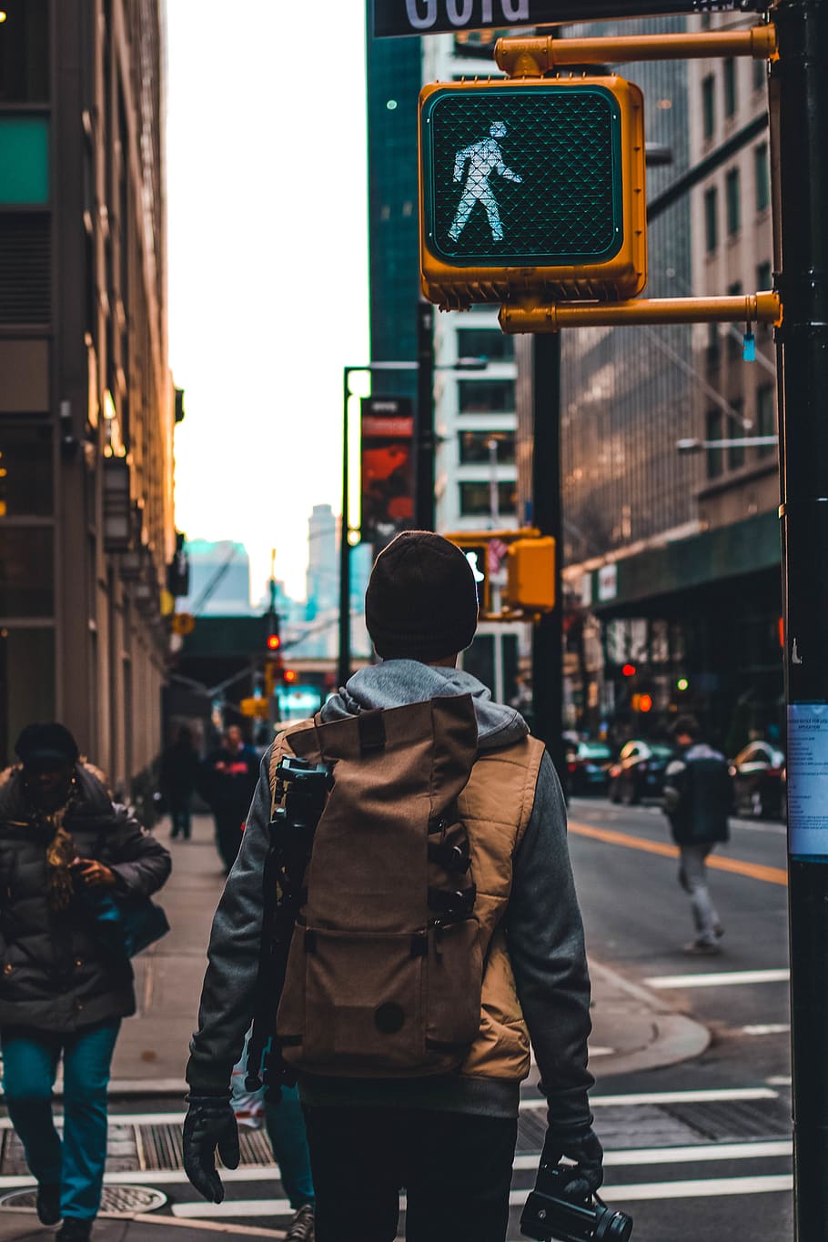 man walking beside road, person, human, apparel, clothing, jacket HD wallpaper