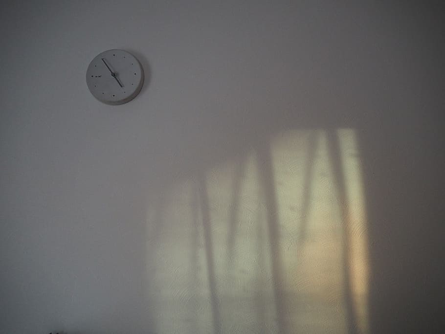 room, light, time, clock, instrument of time, wall clock, wall - building feature HD wallpaper