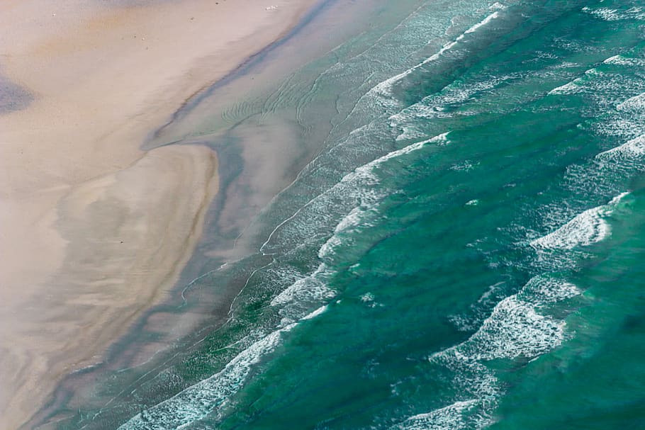 green ocean, outdoors, nature, sea, water, land, shoreline, scenery HD wallpaper