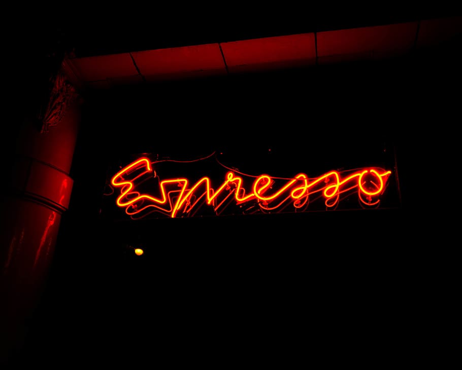 light, neon, espresso, coffe, lighting, text, light fixture HD wallpaper