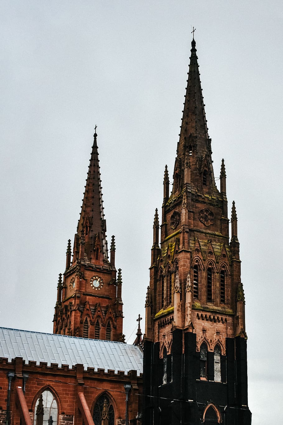black cathedral, architecture, spire, building, tower, steeple HD wallpaper