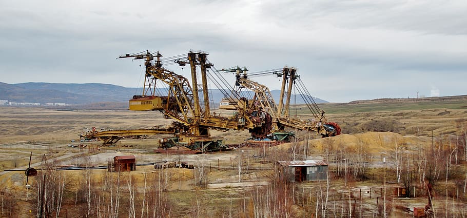 mining, machine, excavator, bucket, extraction, coal, huge HD wallpaper