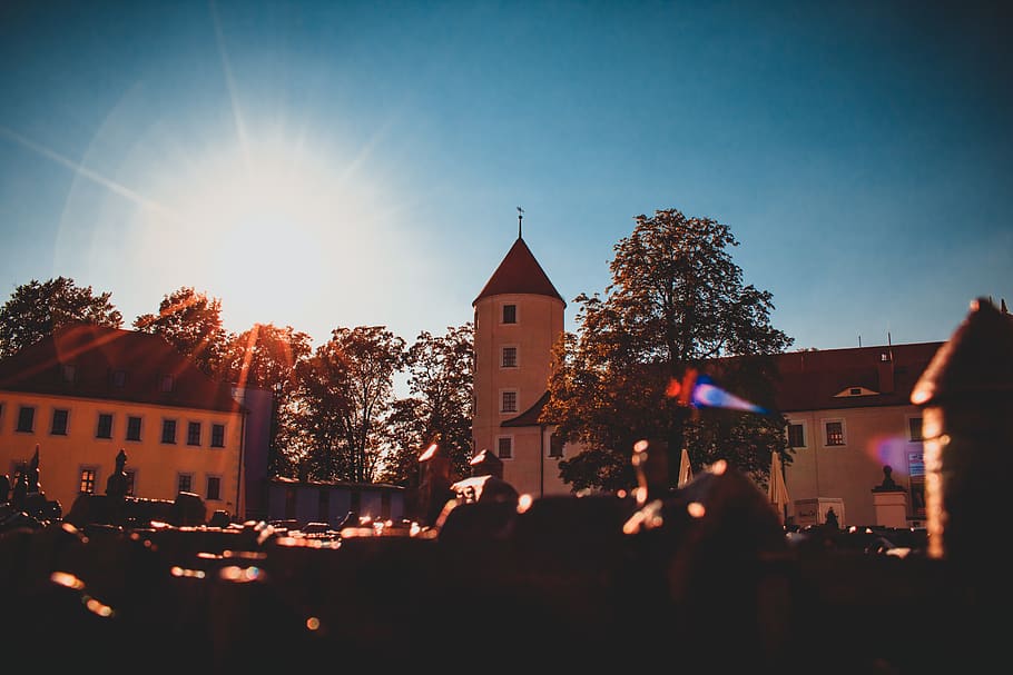 freiberg, castle, joy stone, backlighting, historically, kruger house HD wallpaper