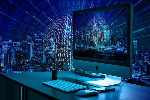 manhattan, monitor, binary, binary system, computer, binary code HD wallpaper