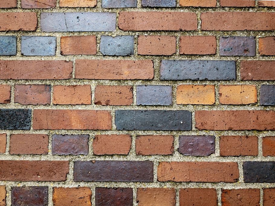brown and black wall brick, backgrounds, full frame, architecture HD wallpaper