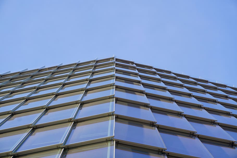 glass, windows, architecture, sky, nature, background, wallpaper HD wallpaper