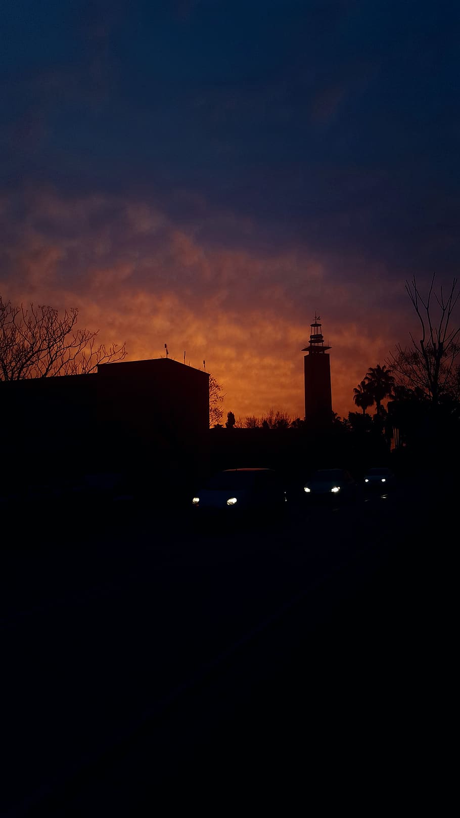 built structure, architecture, sky, silhouette, car, motor vehicle HD wallpaper