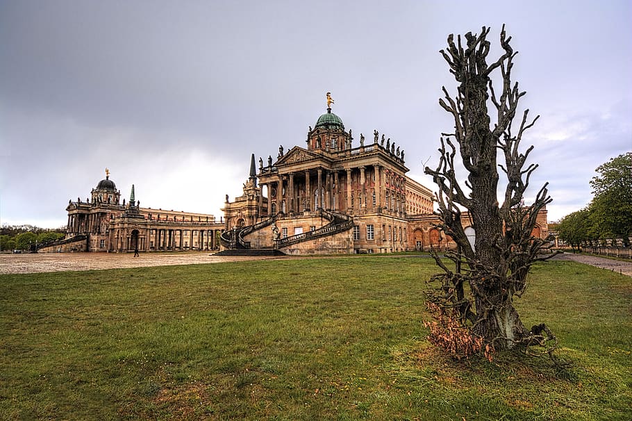 potsdam, berlin, architecture, castle, building, historic, building exterior HD wallpaper