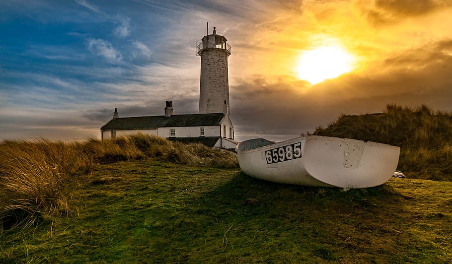 White Canoe, architecture, backlit, building, dawn, dramatic HD wallpaper