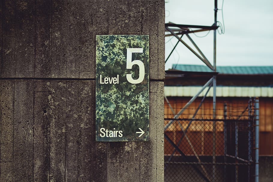 brown level 5 signage, communication, number, day, no people HD wallpaper