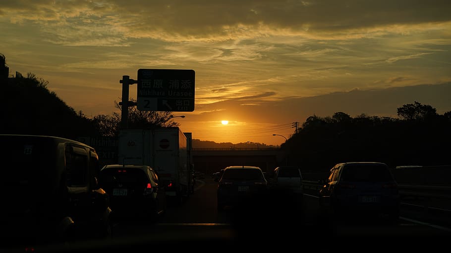 sunset, mood, sky, cloud, at dusk, orange, the atmosphere, the evening sky HD wallpaper