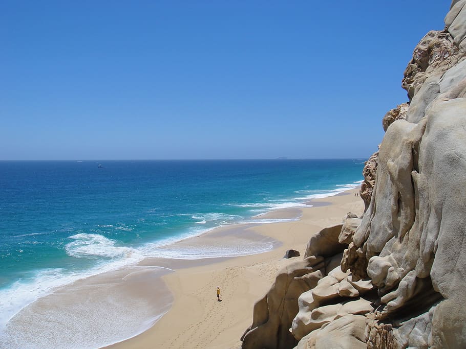 structure, rock, rocky, nature, landscape, shore, beach, water HD wallpaper