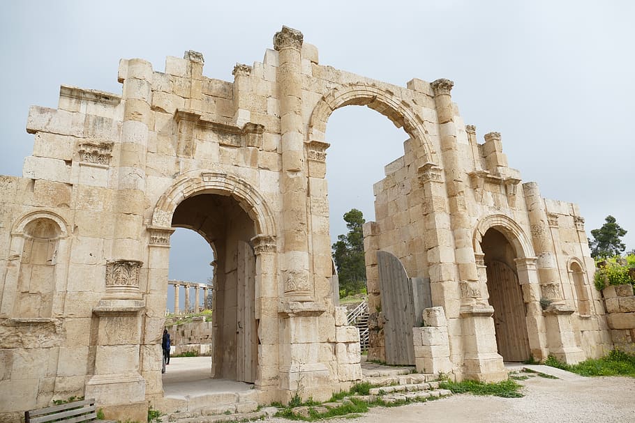 jordan, jerash, gerasa, ruin, antiquity, pillar, archaeology HD wallpaper