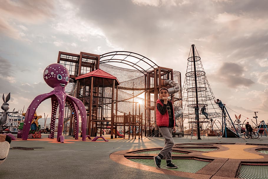 boy standing outdoor, sky, cloud - sky, group of people, architecture HD wallpaper