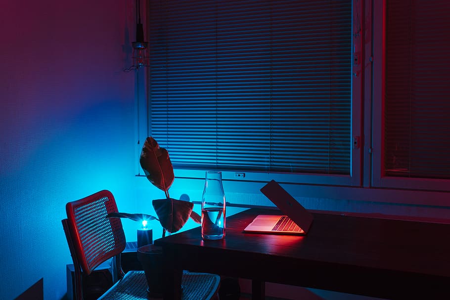 finland, karleby, ristrandsgatan, mac book, blue light, red light, HD wallpaper