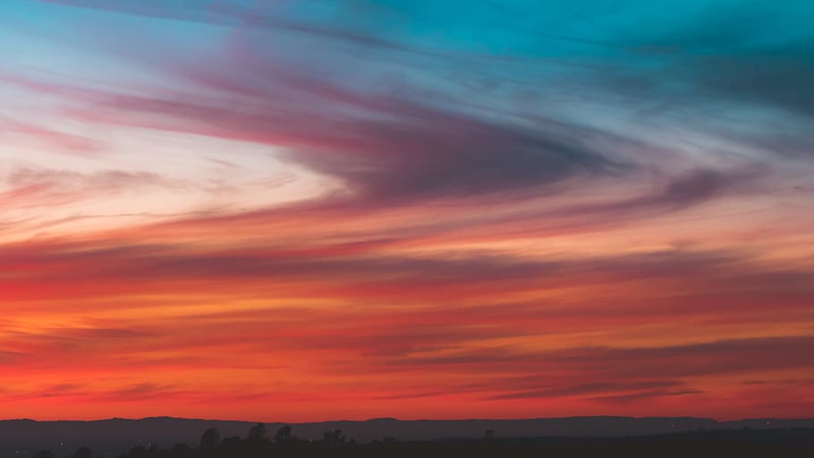 orange and gray clouds during golden hour, abstract, texture HD wallpaper