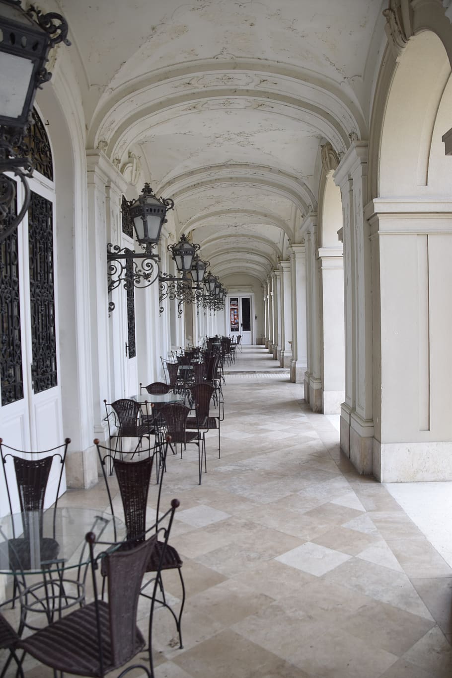 architecture, veranda, building, old building, castle, architectural column HD wallpaper