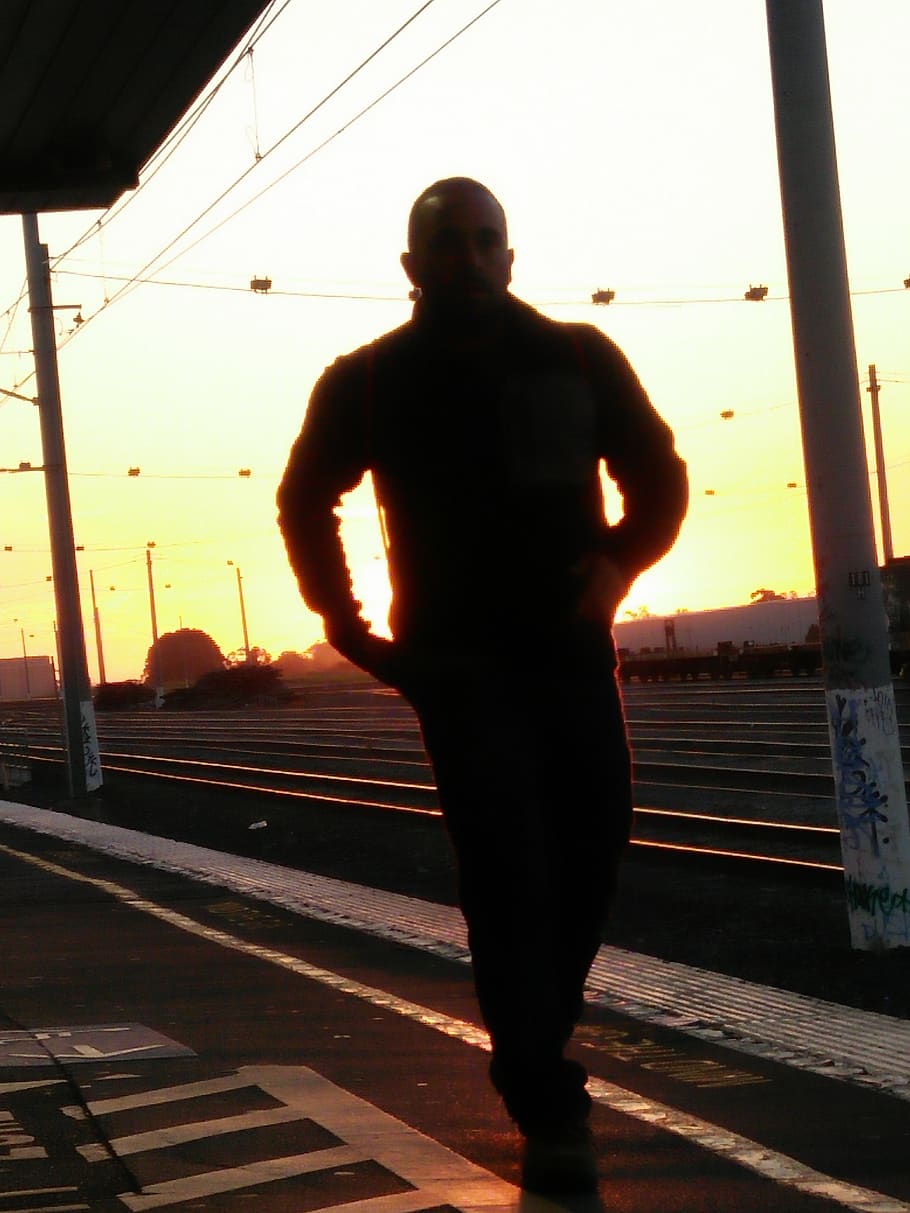 australia, melbourne, one person, sunset, sky, rear view, real people HD wallpaper